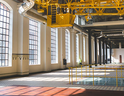 Commercial cleaning team in action